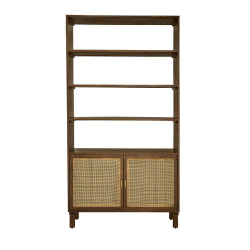 Biblioth¿Que En Manguier Et Cannage Finition Noyer 170 Cm