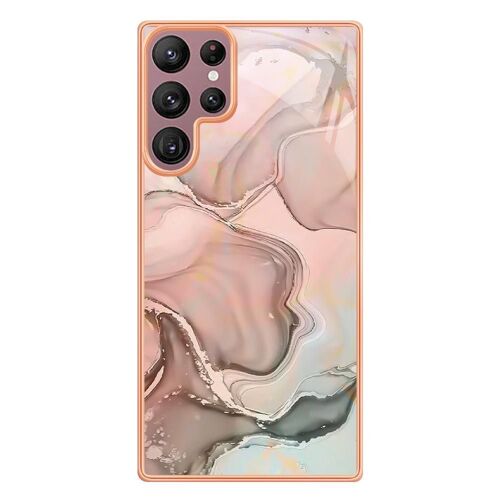 Compatible Avec Le Boîtier Samsung Galaxy S23 Ultra 5g Marbre Antichoc Tpu Pare-Chocs Silicone - Doré
