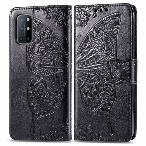 Étui Pour Oneplus 8t Aile Multi-Couleur Papillon Affaires Portefeuille - Noir