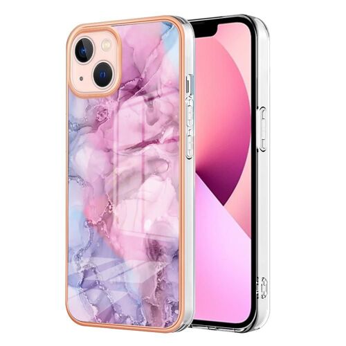 Compatible Avec L'iphone 13 Mini Cas Silicone Antichoc Tpu Marbre Pare-Chocs - Couleur Rose