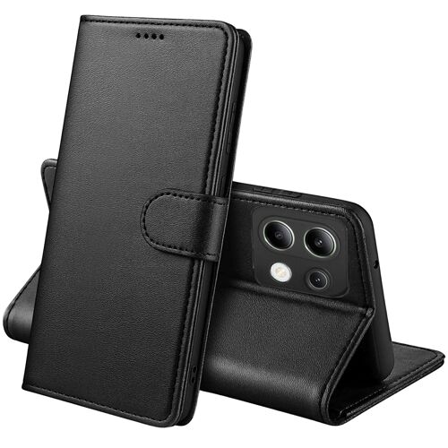Coque pour Xiaomi Redmi Note 13 4G - Portefeuille Noir Rabat Clapet Aimanté Rangement Cartes Phonillico®