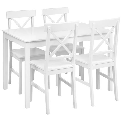 Ensemble Pour Salle À Manger Barlee Bois Blanc 4 Places