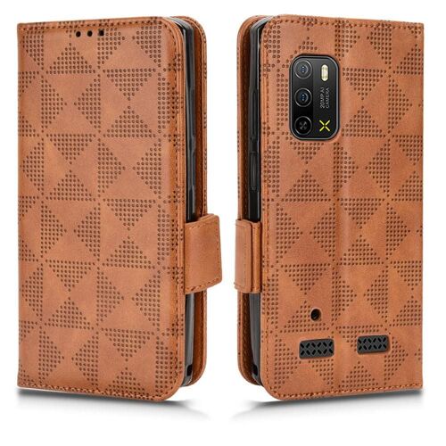 Étui Pour D'armure D'ulefone X10/X10 Pro 3 Titulaire De La Carte Portefeuille Support De Visualisation Couverture Rabotant Cuir Pu - Le Brun