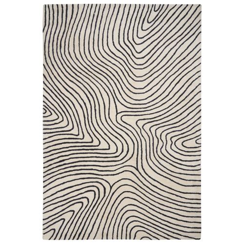 Tapis En Viscose 200 X 300 Cm Noir Et Blanc Rumra