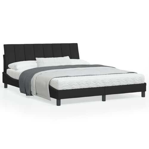 vidaXL Cadre de lit avec LED sans matelas noir 160x200 cm velours