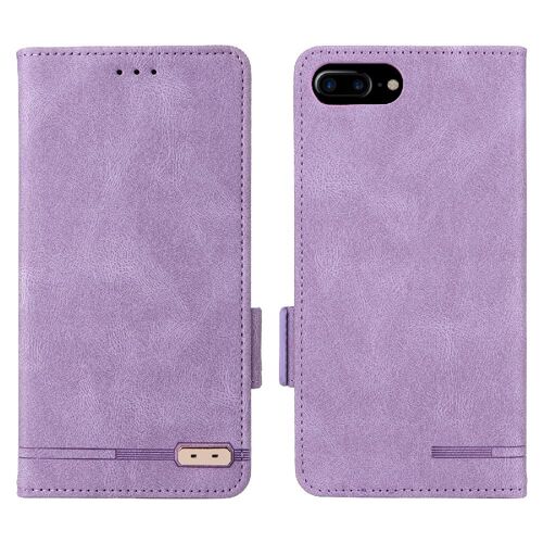Étui Pour Iphone7/8/8se/Se3 Coque En Cuir Folio Flip Housse De Protection Avec Porte-Cartes Kickstand Protection Complète Insertion De Carte - Violet