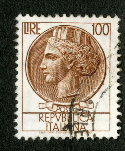 Timbre Oblitéré Poste Repubblica Italiana, Lire 100