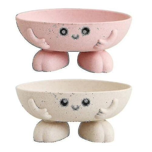 Lot de 2 porte-savons mignons en forme de dessin animé - Porte-savons antidérapants et durables pour enfants et adultes - Idéal pour la salle de bain et la cuisine