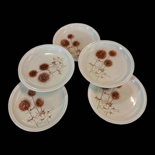 5 Assiettes Dessert Anciennes Sarreguemines Multicolore