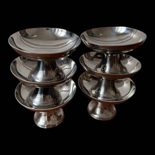 Lot De 6 Coupes Dessert En Inox Argent