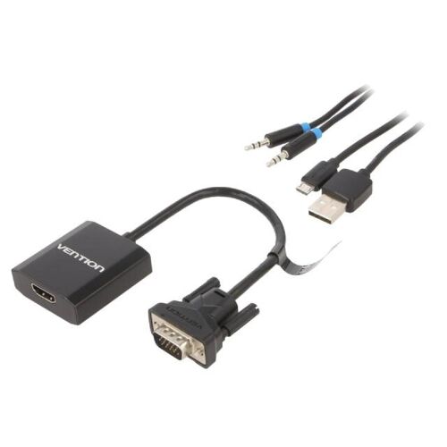 Cable HDMI 1.4 D-Sub 15pin HD prise male HDMI femelle 0.15m - Noir