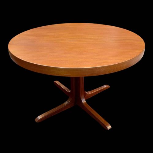 Table Ronde Baumann En Teck Vintage Annes 1970 Roche Bobois Bois