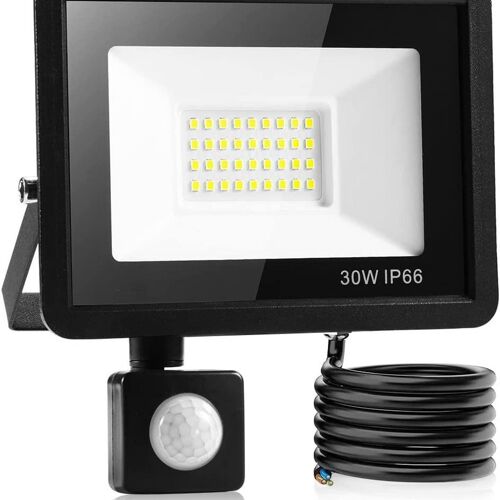 Détecteur Extérieur De Projecteur Led 30w, Détecteur De Lumière Extérieure Étanche Ip66, Li Blanc Froid