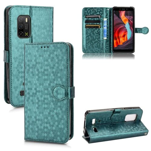 Étui Pour D'armure D'ulefone X10/X10 Pro Couverture Portefeuille En Cuir, Motif Géométrique Fermoir Magnétique - Vert