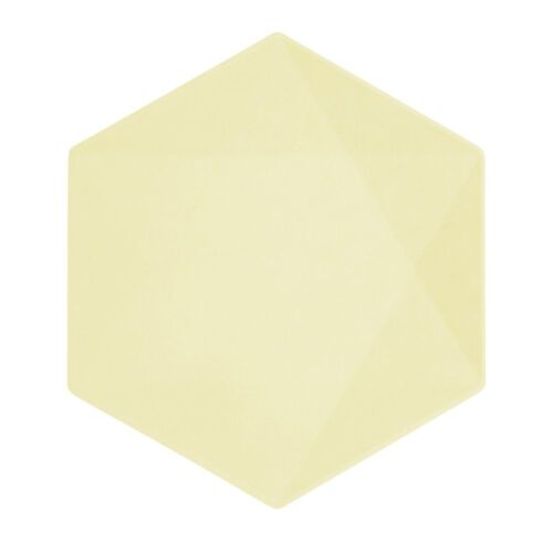6 ASSIETTES BIO HEXAGONAL 26.1CM JAUNE PASTEL