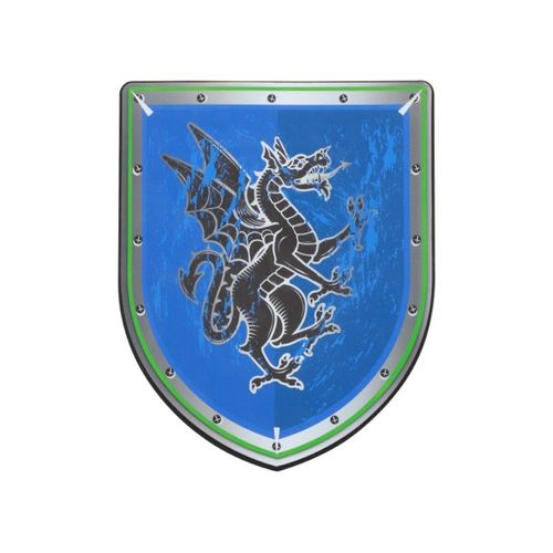 Bouclier Chevalier Dragon Mousse Eva 28x35cm Bleu