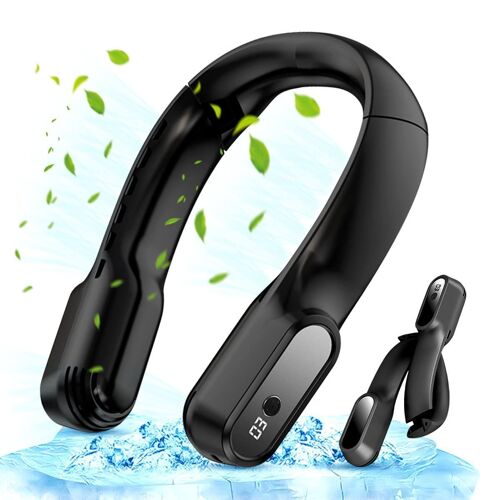 Ventilateur portable mains libres sans lame (noir)