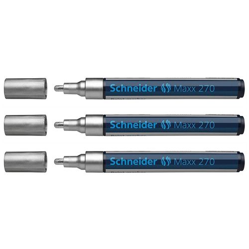 Schneider Lot De 3 Marqueurs Peinture Maxx 270 Pointe Ogive 2-3 Mm Argent