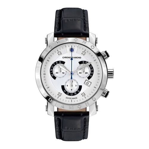 Montre Chrono Diamond - Nestor - Bracelet Cuir - Modèle Homme