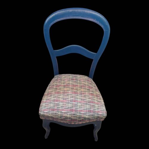 Chaise Daposappoint Vintage En Bois Courb Assise Rembourre Et Tissu Cossa Noir