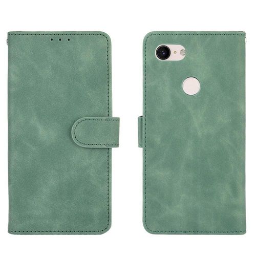 Étui Pour Google Pixel 3 Insertion De Carte Coque En Cuir Folio Flip Avec Porte-Cartes Kickstand Housse De Protection Protection Complète - Vert