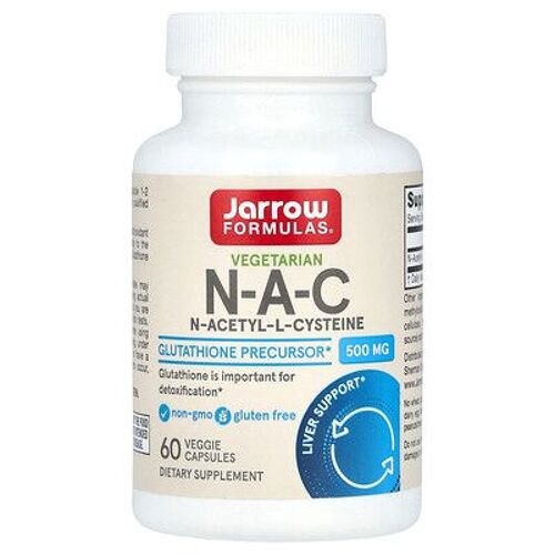 Jarrow Formulas Nac Végétarien, 500 Mg, 60 Capsules Végétariennes 