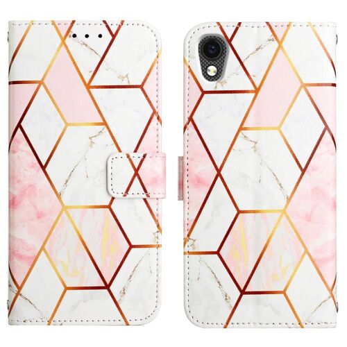 Étui Pour Cubot Pocket Portefeuille Bicelle Cuir Pu Motif De Marbre - Couleur Or Rose