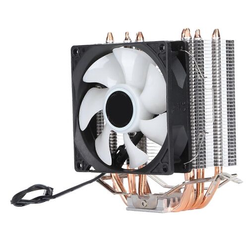 Ventilateur de processeur 4 tubes 90mm 3pin ordinateur ventilateur de refroidissement de processeur avec lumière colorée RVB pour Intel LGA775/1155/1156 pour AMD AM2/AM3Ventilateur unique