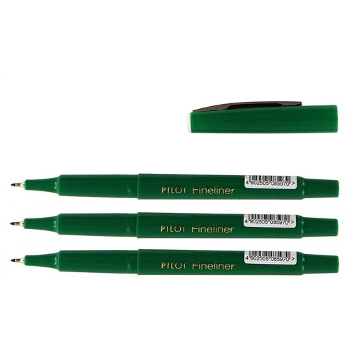 Pilot Lot De 3 Feutres Extra Fin Fineliner Extra Fin 0,4 Mm Vert