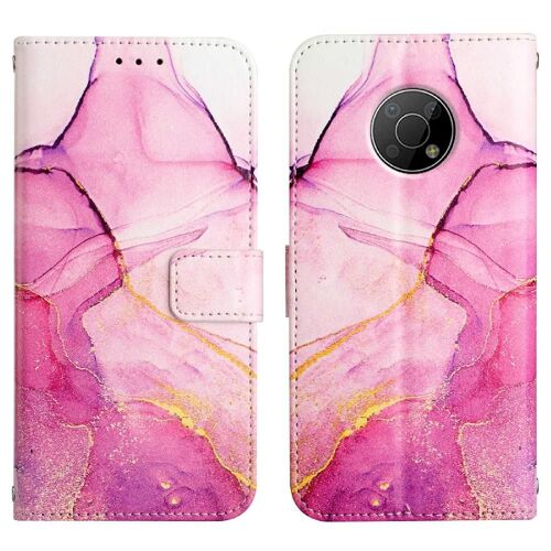 Étui Pour Nokia G300 Cuir Pu Motif De Marbre Bicelle Portefeuille - Rose Rouge