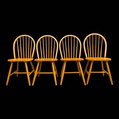 4 Chaises Vintage De Style Scandinave En Bois Bois