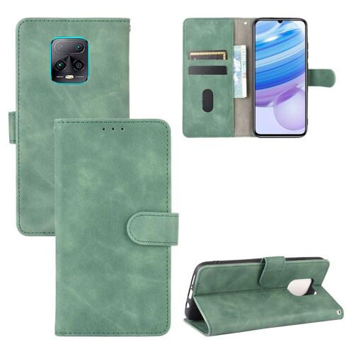 Étui Pour Xiaomi Redmi 10x 5g/10x Pro 5g Housse De Protection Insertion De Carte Coque En Cuir Folio Flip Avec Porte-Cartes Kickstand Protection Complète - Vert