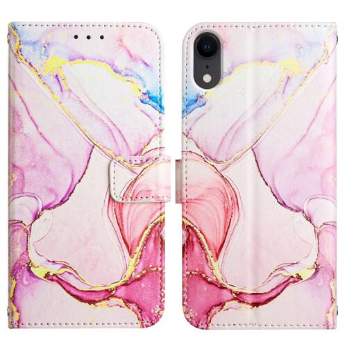 Étui Pour Iphone X/Xs Motif De Marbre Cuir Pu Bicelle Portefeuille - Couleur Rose