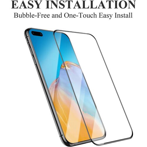 Hqselection® Lot De 2 Verre Trempé Pour Huawei P40.Film De Protection D'écran Couverture Complète Noir - Anti Rayures - Ultra Résistant Dureté 9h