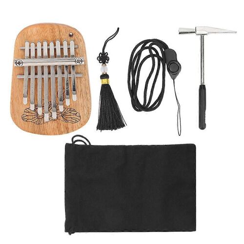 Gecko K‑ ; 8ca Kalimba Thumb Piano Instrument De Percussion Bois De Camphre 8‑ ; Clé Mini Trou De Suspension