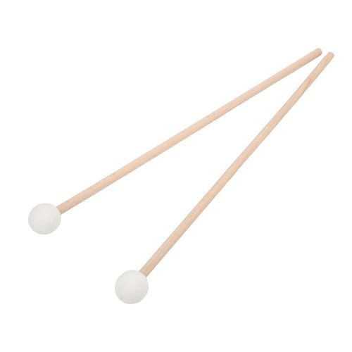 2pcs Bell Maillet Poignée D¿Érable Tête En Caoutchouc Merveilleux Son Qualité Xylophone Maillet Pour Marimba Blanc