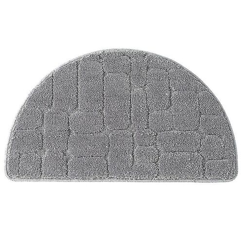 Tapis demi-cercle absorbant l'eau en fibres ultrafines pour salle de bain et cuisine - Durable, doux, facile à nettoyer, gris