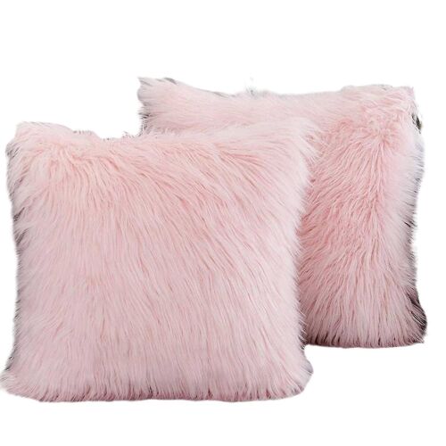 Housses De Coussin Luxueuses En Fausse Fourrure ¿ Taies D'oreiller Décoratives Douces (Lot De 2) Pour La Décoration Intérieure ¿ 40 X 40 Cm