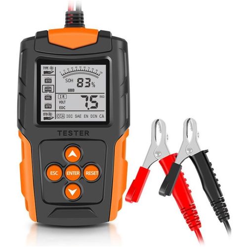 Testeur De Batterie De Voiture Monobloc 12v/24v, Analyseur De Batterie Numérique Lcd, Outil De Diagnostic De Charge De Voiture (Orange)-150*90*35mm