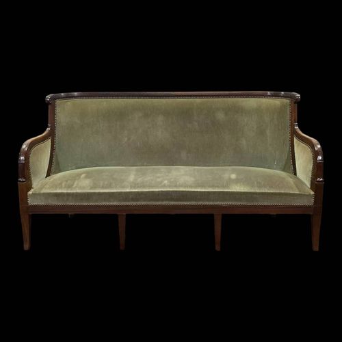 Banquette Empire 19me En Acajou Vert