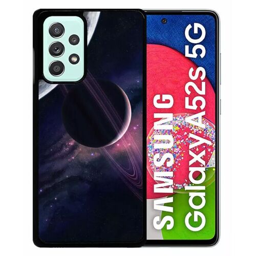 Coque Pour Galaxy A52s 5g - Espace Saturne - Silicone - Noir