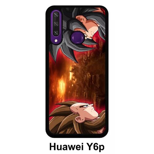 Coque Pour Huawei Y6p - San Guko Vs Vegeta - Silicone - Noir