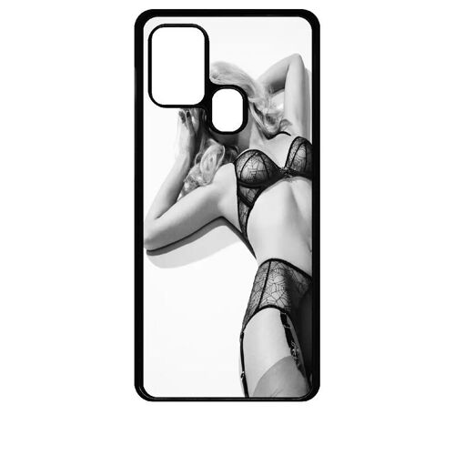 Coque Pour Galaxy A21s - Femme Sexy Noir Et Blanc - Noir