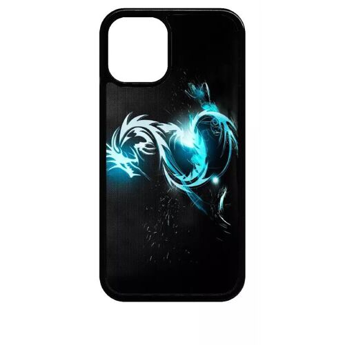 Coque Pour Iphone 12 Mini - Dragon Tribal - Noir