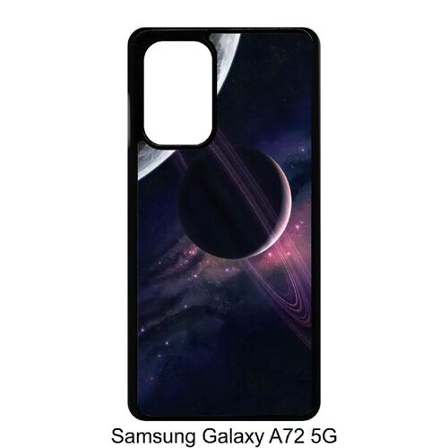 Coque Pour Galaxy A72 5g - Espace Saturne - Noir