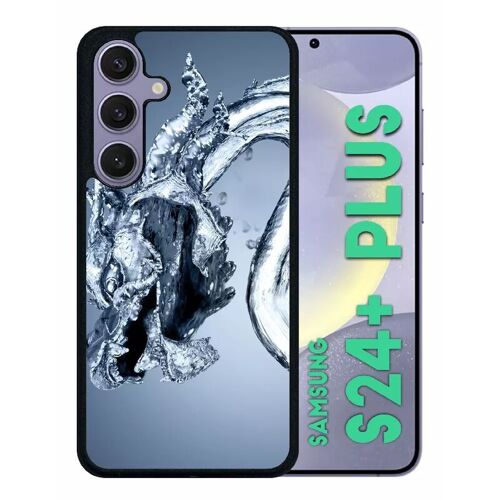 Coque Pour Galaxy S24+ - Dragon Effet Eau - Silicone - Noir