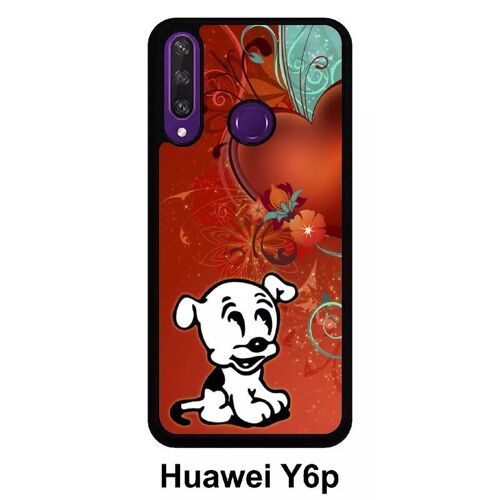 Coque Pour Huawei Y6p - Chien Love - Silicone - Noir