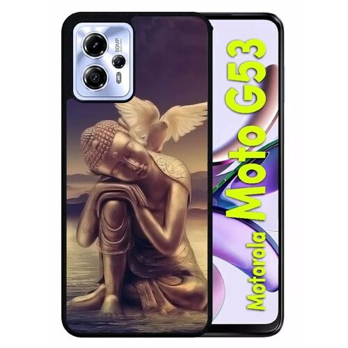 Coque Pour Motorola Moto G53 - Buddha - Silicone - Noir