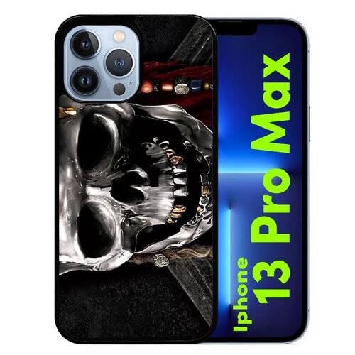 Coque Pour Iphone 13 Pro Max - Tête De Pirate - Silicone - Noir