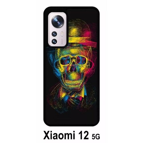 Coque Pour Xiaomi 12 5g - Tete De Mort En Lumiere - Silicone - Noir